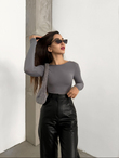 Sırt Dekolte Bluz SS114 GRİ
