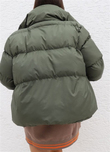 Sophia Çıtçıtlı Uzun Şişme Mont HAKİ YEŞİLİ