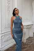 Stella Payetli Çapraz Yaka Abiye 1074
