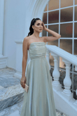 Straplez Degaje Yaka Şifon Abiye 1210