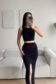 Tango Yırtmaç Detay İkili Takım 015298 SİYAH