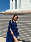 Tves Simli Kuyruk Detay Abiye 582399 SAKS MAVİSİ