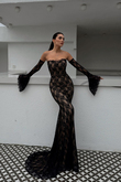 Violetta Güpür Balık Tasarım Abiye 84629 SİYAH