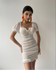 Yaka Fırfırlı Şifon Madonna Elbise 4124