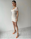 Yaka Fırfırlı Şifon Madonna Elbise 4124