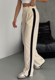 Yanı Şeritli Palazo Pantolon 23166 TAŞ RENGİ