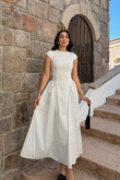 Yıldız Puantiye Detay Midi Elbise 221830