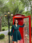 Yudum Kuşak Detay Mini Elbise 582007 ZÜMRÜT