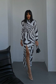 Zebra Desen Yasmin Maxi Elbise 4745