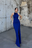 Zerda Gül Detay Tasarım Abiye 583176 SAKS MAVİSİ
