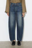 Barrel Fit Denim Pantolon Lacivert
