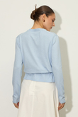 Beli İpli Triko Hırka Bebe Mavisi