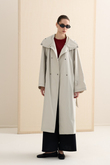 DİK YAKA OVERSIZE TRENÇKOT TAŞ