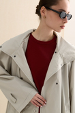 DİK YAKA OVERSIZE TRENÇKOT TAŞ