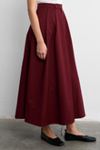 DUBLE DİKİŞLİ GABARDİN ETEK BORDO