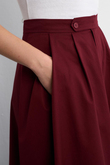 DUBLE DİKİŞLİ GABARDİN ETEK BORDO