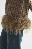 GLOWY FEATHER TRİKO KAZAK VİZON