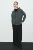 KAPÜŞONLU CROP TRİKO HIRKA ANTRASİT