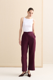 KETEN PALAZZO PANTOLON BORDO