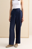 KETEN PALAZZO PANTOLON LACİVERT