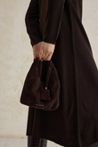 POUCHE SUEDE BAG ACI KAHVE