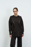 SİMLİ CROP HIRKA KAHVERENGİ