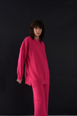 Simli Triko Takım Fuşya