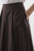 SOFT VOLUME POPLİN ETEK KAHVERENGİ