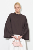 Yarasa Kol Oversize Bluz Acı Kahve