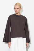 Yarasa Kol Oversize Bluz Acı Kahve
