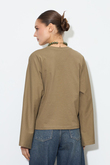 Yarasa Kol Oversize Bluz Haki