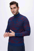KAZAK YARIM FERMUARLI DESENLİ İÇ LOGOLU