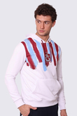 SWEAT KAPÜŞONLU BORDO MAVİ ŞERİTLİ