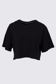 TSHİRT BİSİKLET YAKA İÇ LOGO BASKILI CROP