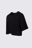 TSHİRT BİSİKLET YAKA İÇ LOGO BASKILI CROP