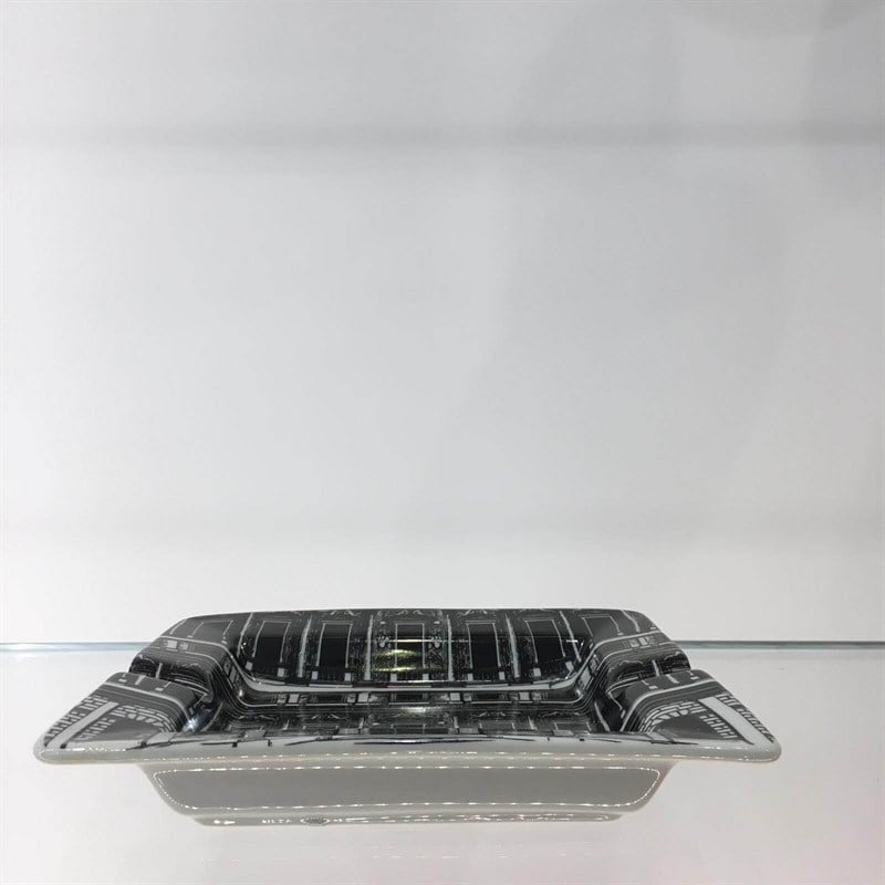 Fancy - Fancy Ashtray Whıte/Black Porcelaın 'Fırenze' 19 cm