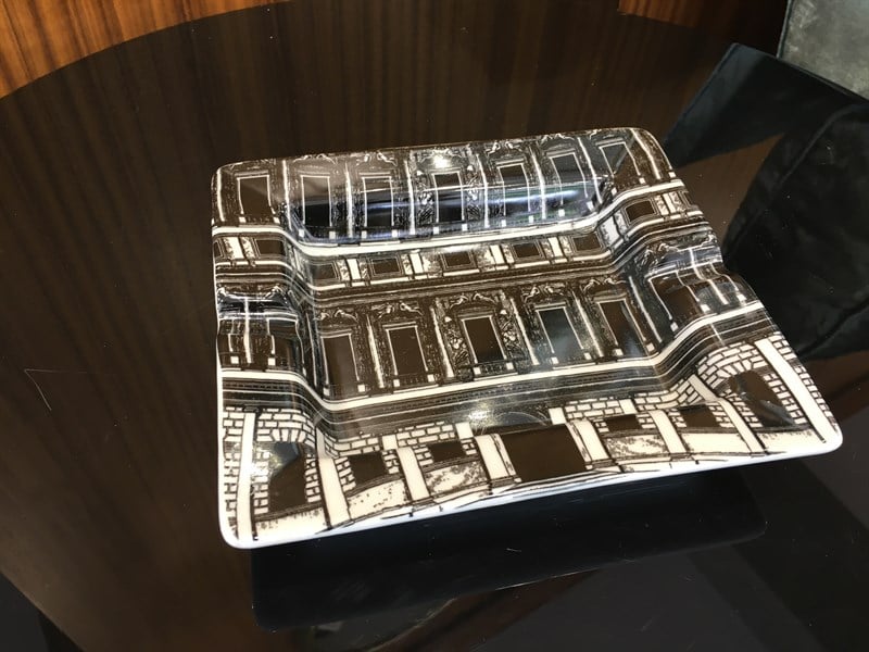 Fancy Ashtray Whıte/Black Porcelaın 'Fırenze' 19 cm