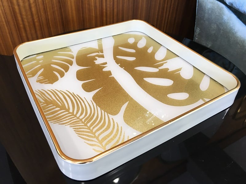Fancy Big SQ.Mirror Tray Tropıcal