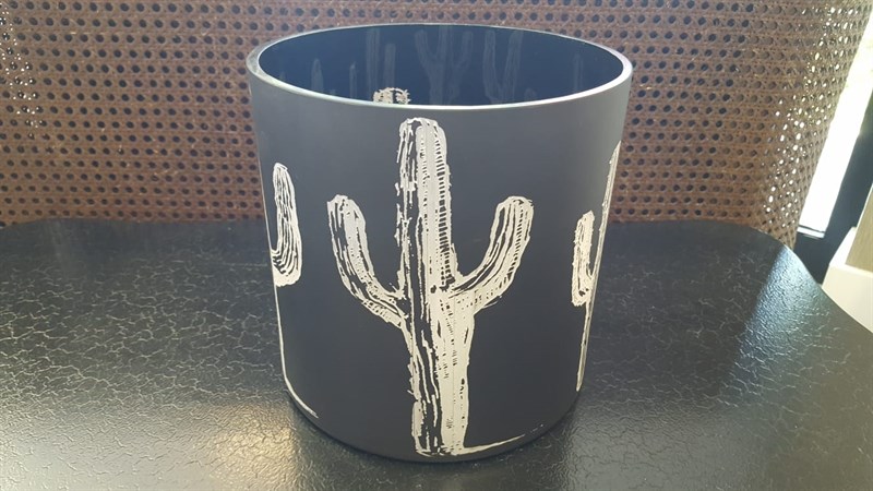 Fancy GLASS CYLIND HURRICANE XL MATT BLACK 