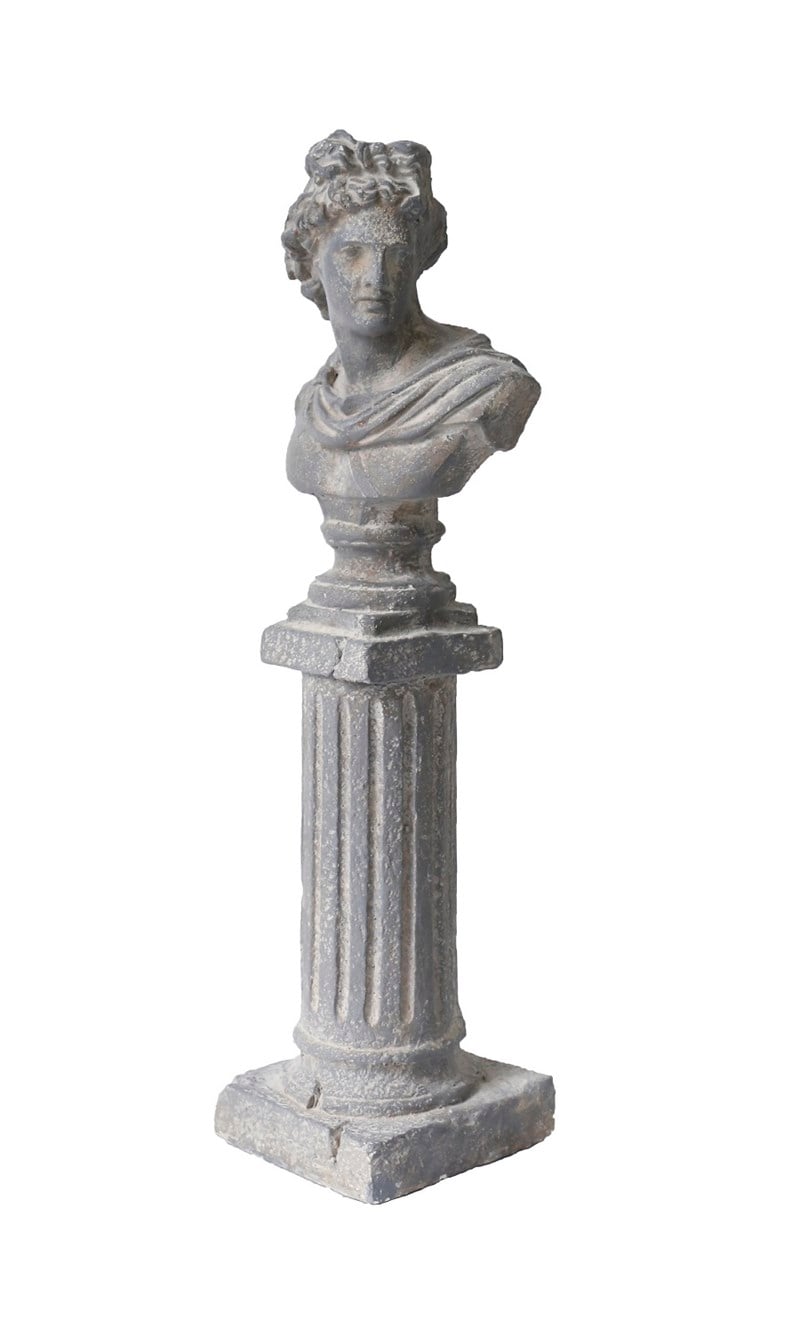 Fancy - Grey Resin Artemis Bust On Pillar