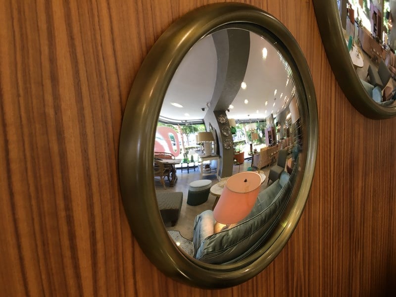 Fancy Round Mırror Vınt. Gold Poudlard D80 cm