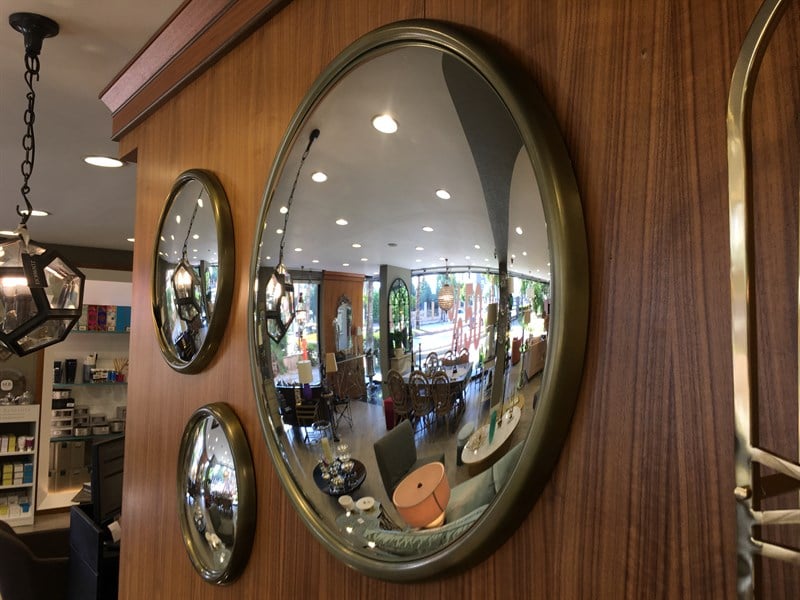 Fancy Round Mırror Vınt. Gold Poudlard D80 cm