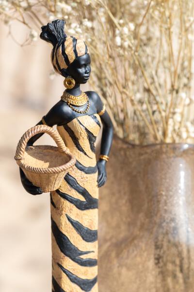 JOLIPA - Jolipa African Woman Zebra Poly Black/Brown Small Assortment Of 2