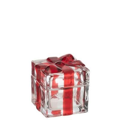 JOLIPA - Jolipa Hediye Kutusu Şeklinde Cam Kırmızı Küçük Tealight