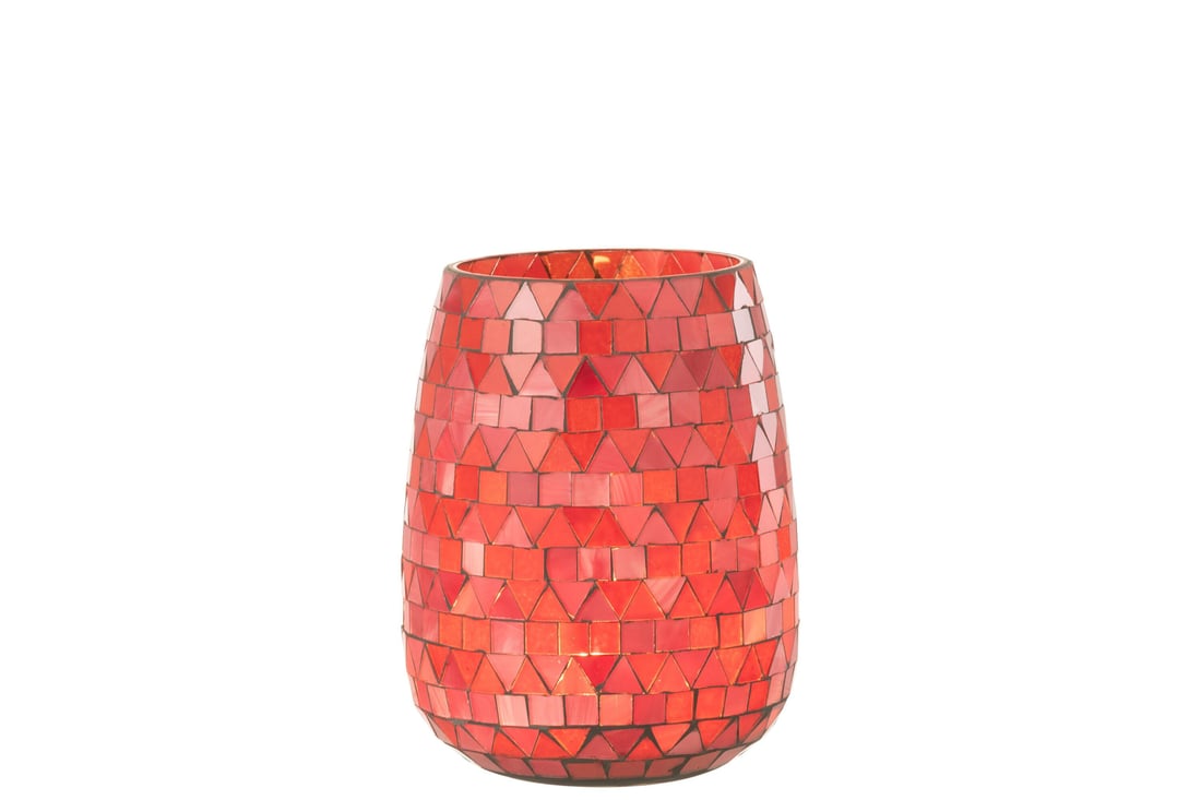 JOLIPA - Jolipa Hurricane Mosaic Triangle Mosaic  Glass Red Pink Medium