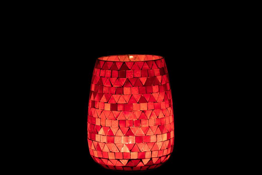 JOLIPA - Jolipa Hurricane Mosaic Triangle Mosaic  Glass Red Pink Medium