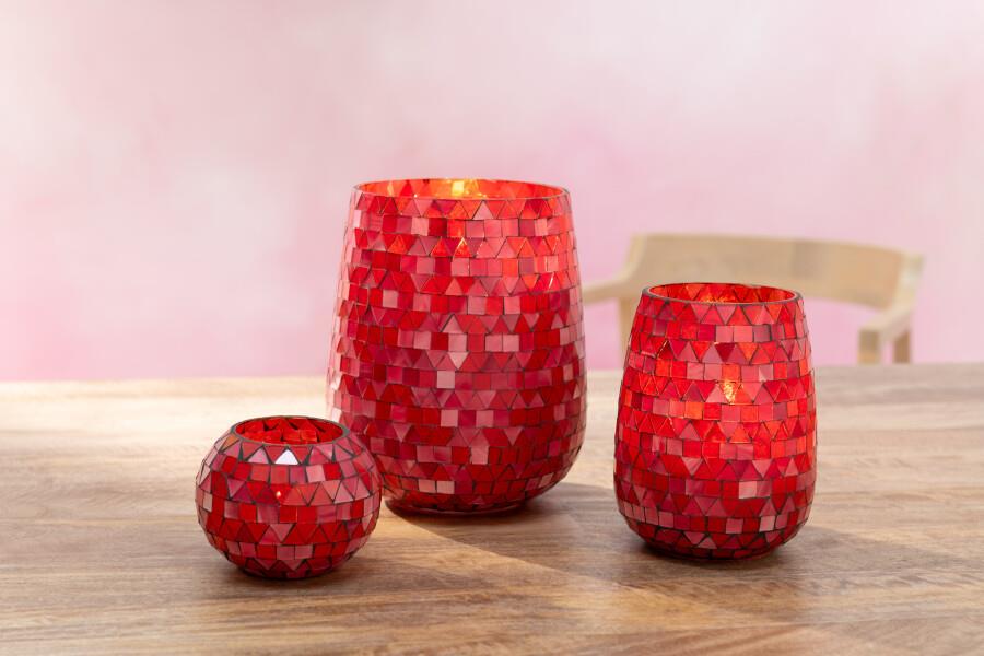 JOLIPA - Jolipa Hurricane Mosaic Triangle Mosaic  Glass Red Pink Medium