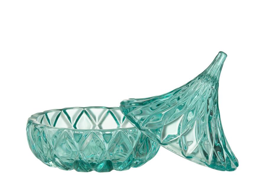 JOLIPA - Jolipa Jar Pointy Cut Glass Azure Blue 
