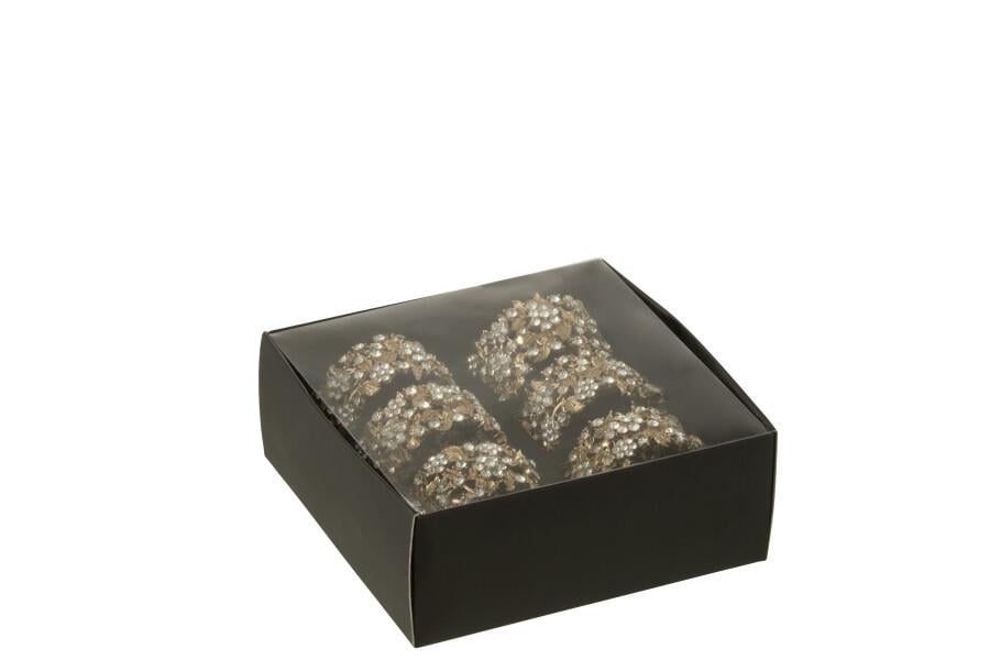JOLIPA - Jolipa Napkin Ring Wide Metal Gold Peçete Halkası Set/6