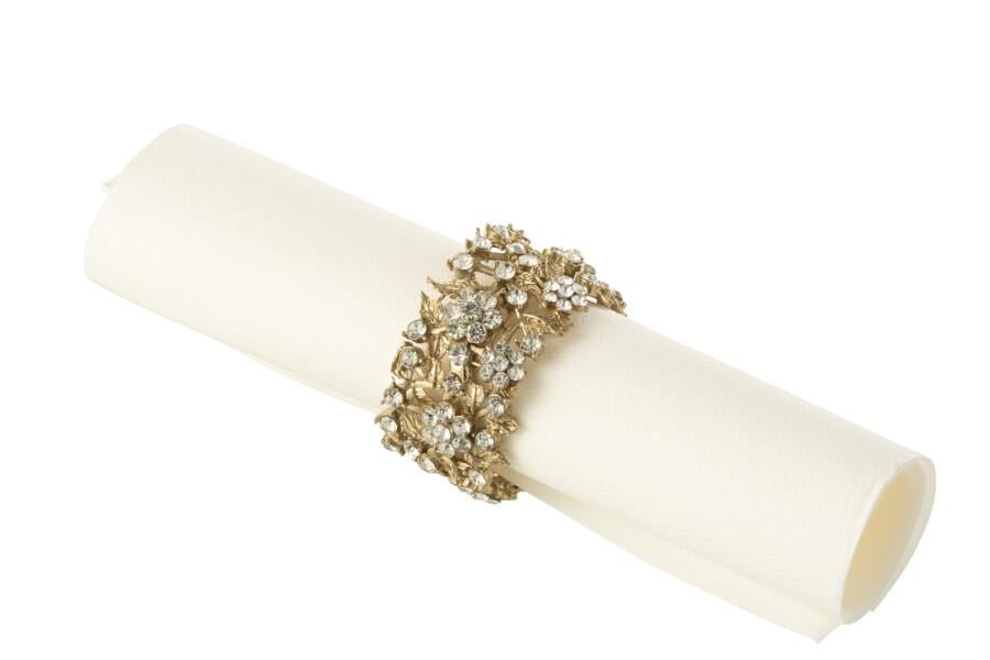 JOLIPA - Jolipa Napkin Ring Wide Metal Gold Peçete Halkası Set/6